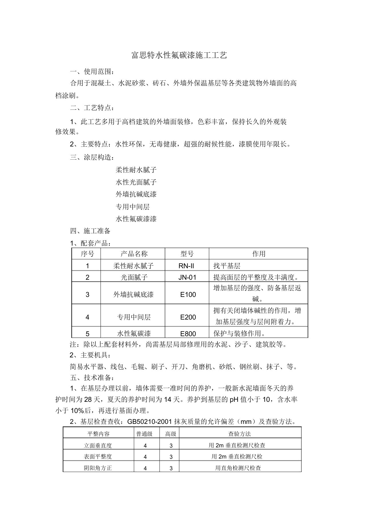 富思特水性氟碳漆施工工艺