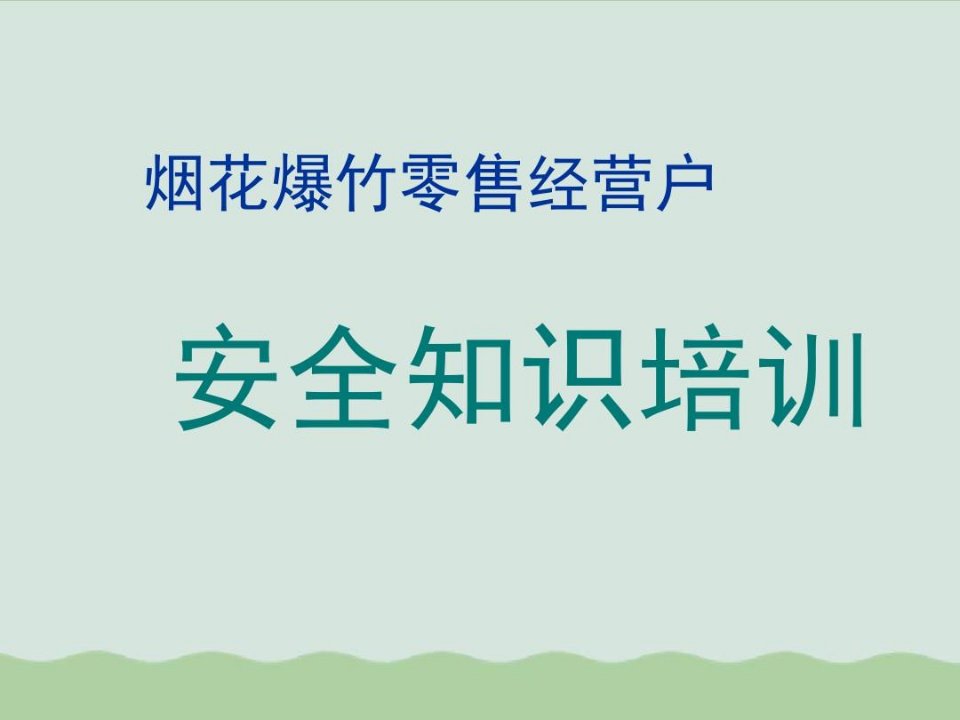 烟花爆竹零售经营户安全知识培训ppt课件推荐