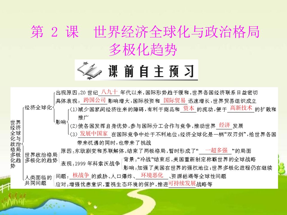 世界经济全球化与政治格局多极化趋势课件