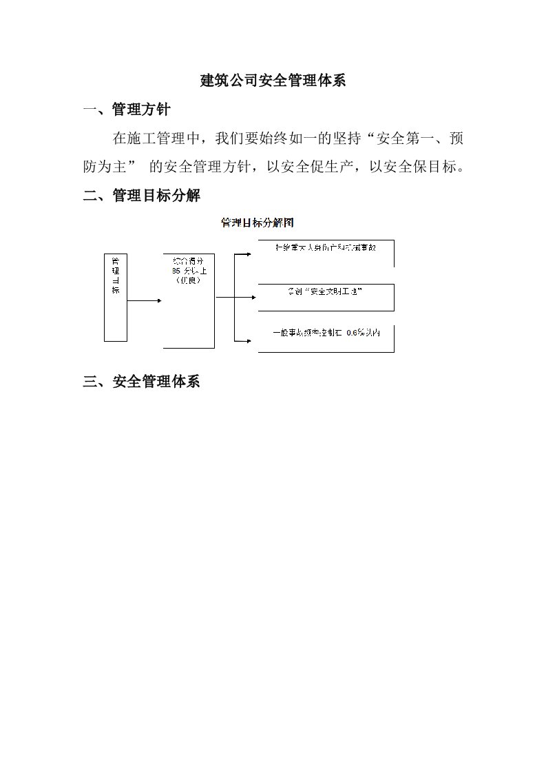 建筑公司安全管理体系