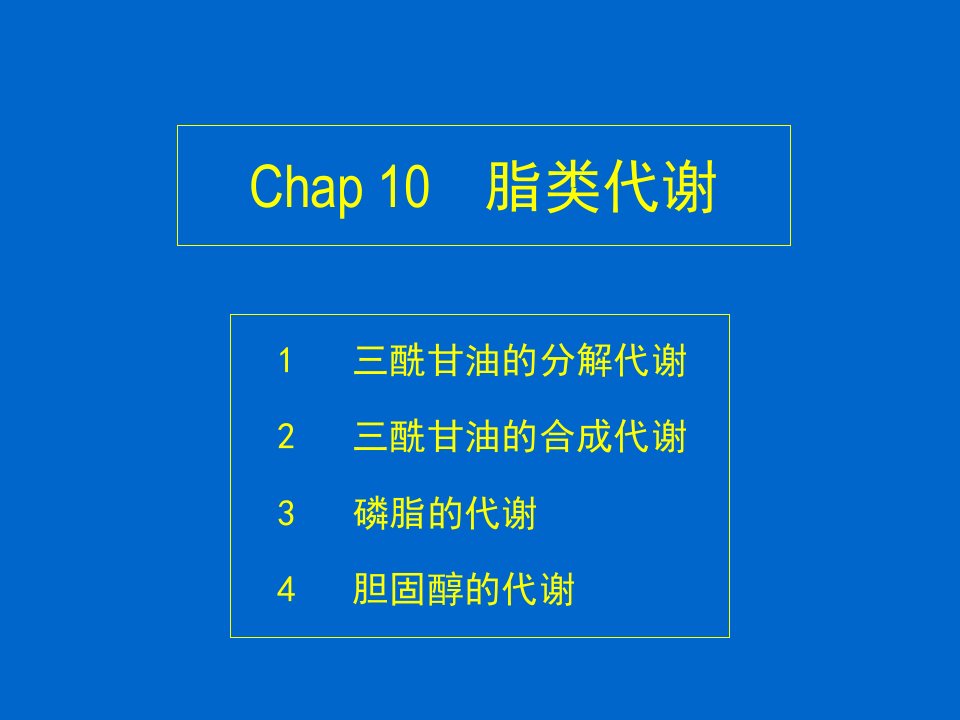 三酰甘油的分解代谢脂类的消化和吸收