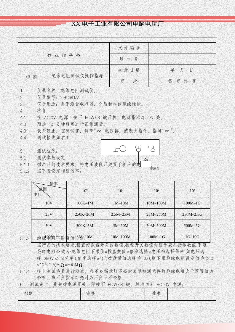 绝缘电阻测试仪作业指导