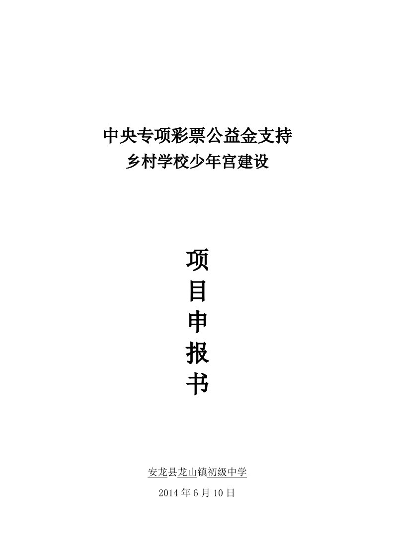 龙山中学乡村学校少年宫建设项目申报书12