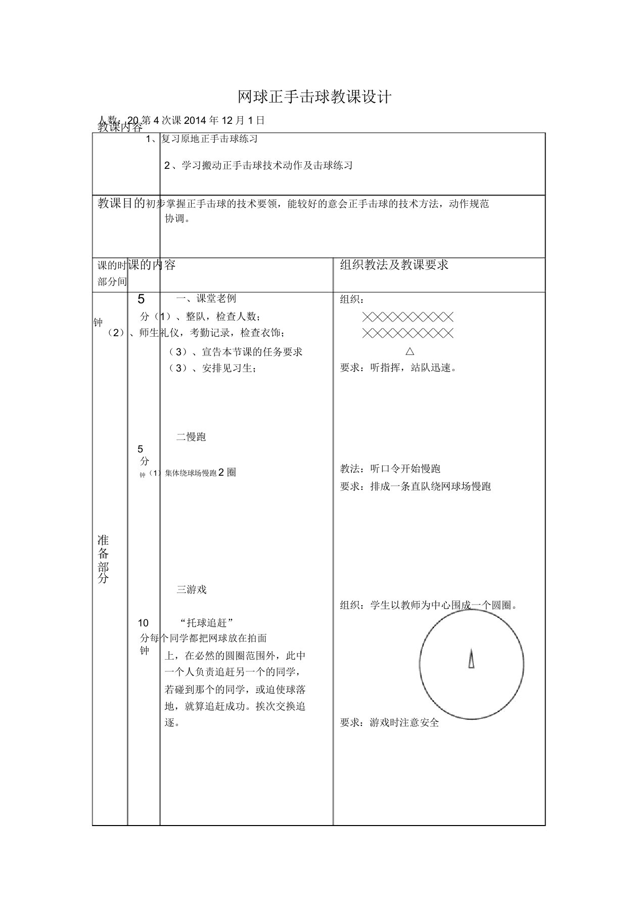 网球正手击球教案