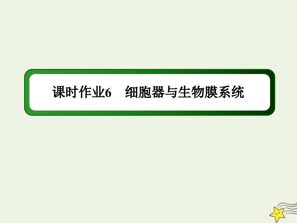 山东专用高考生物一轮复习第二单元细胞的结构和物质的输入和输出第6讲细胞器与生物膜系统课时作业课件