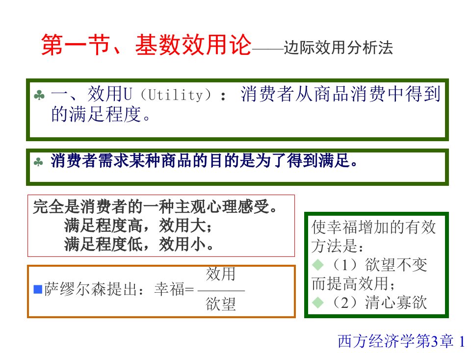 西方经济学效用论