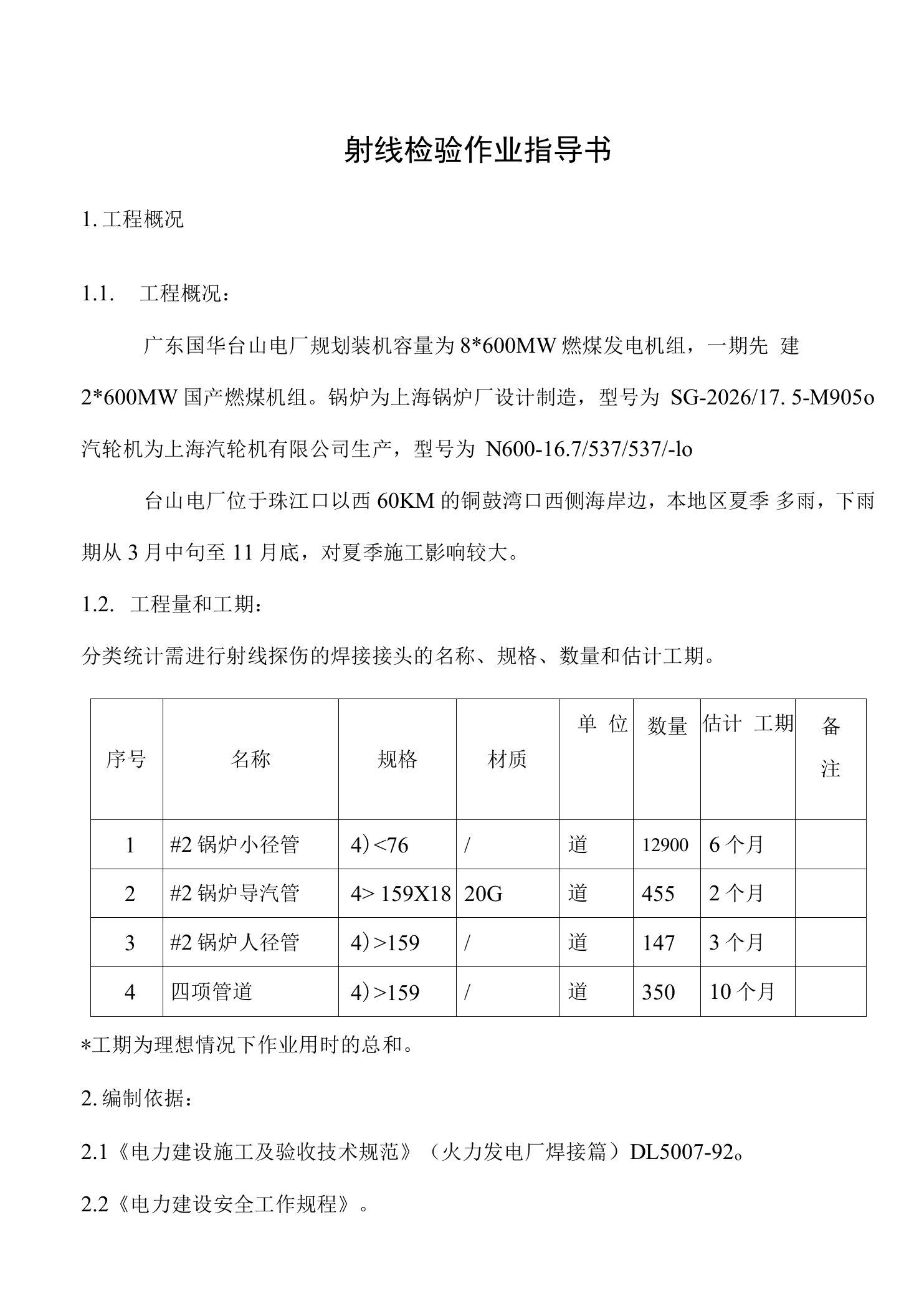 射线检验作业指导书