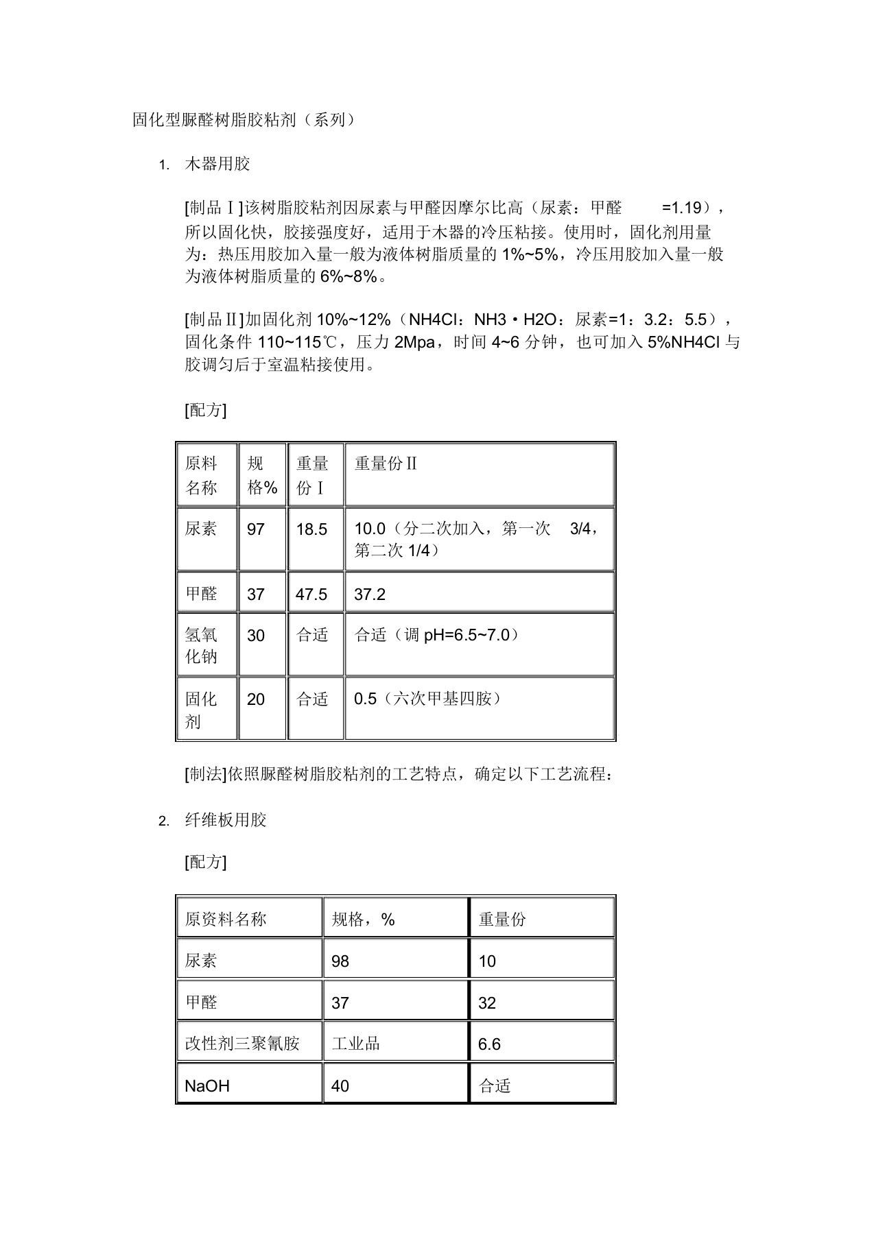 固化型脲醛树脂胶粘剂(DOC)