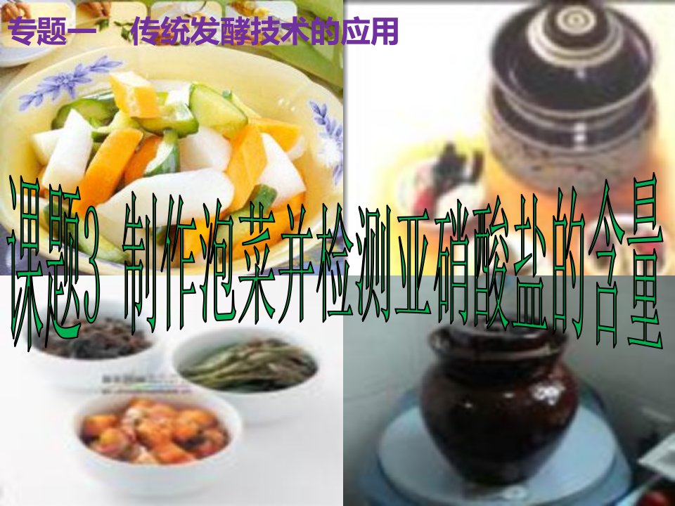 制作泡菜并测定泡菜中亚硝酸盐含量