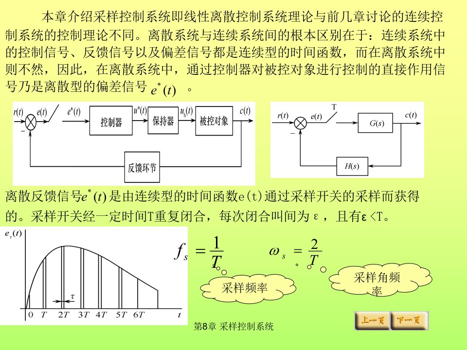 8.2采样过程与采样定理8.3保持器8.4Z变换8.5脉冲传课件