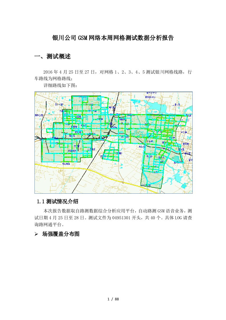 宁夏银川市西区网络质量测试分析-GSM