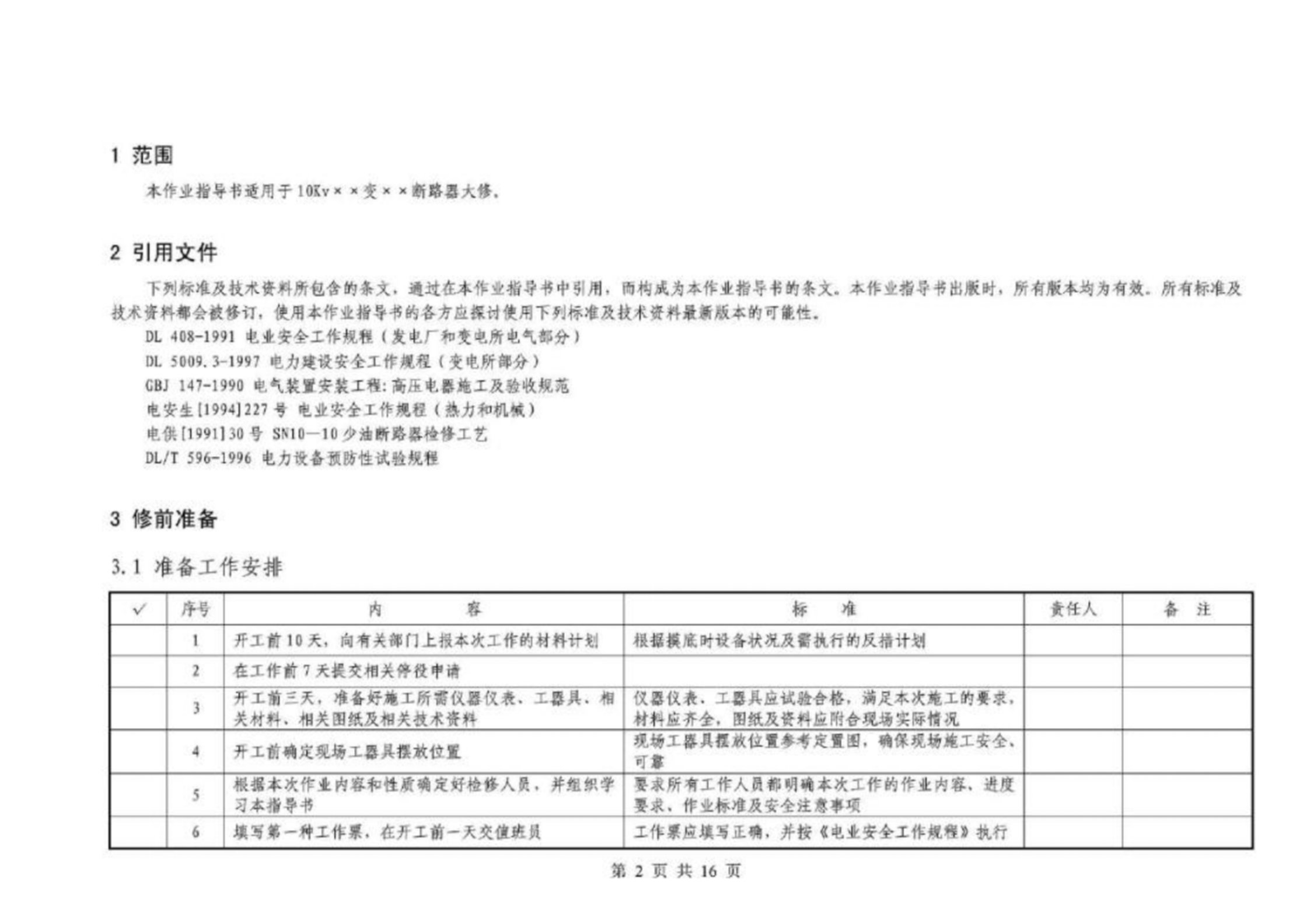 最新变电所10KV断路器大修作业指导书ppt课件