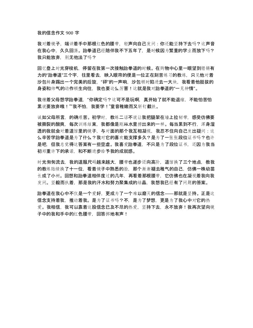 我的信念作文900字