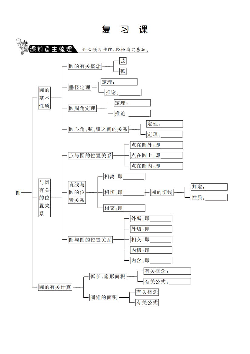 【小学中学教育精选】第三章圆复习课课课练及答案(pdf版)