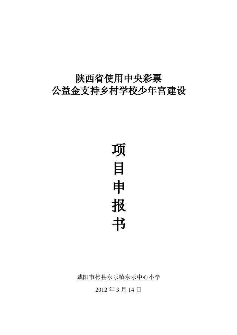 永乐中心校乡村学校少年宫项目申报书1