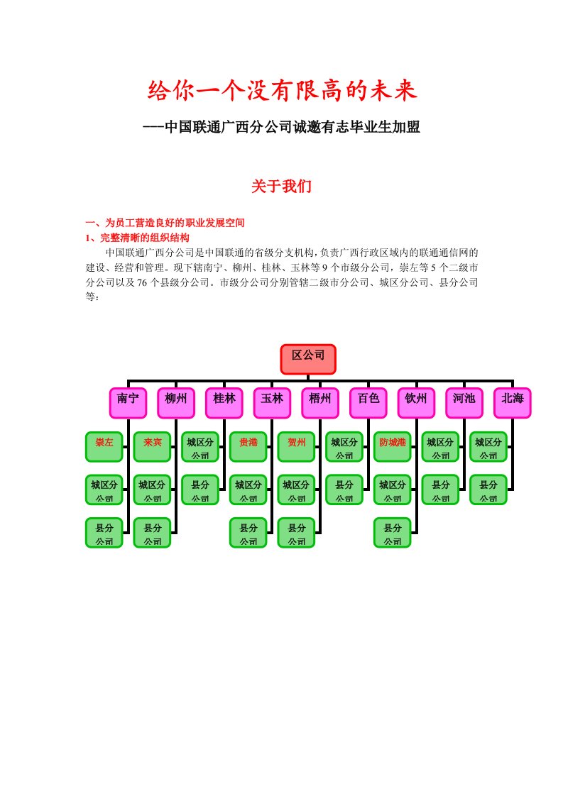 中国联通广西分公司招聘管理文档