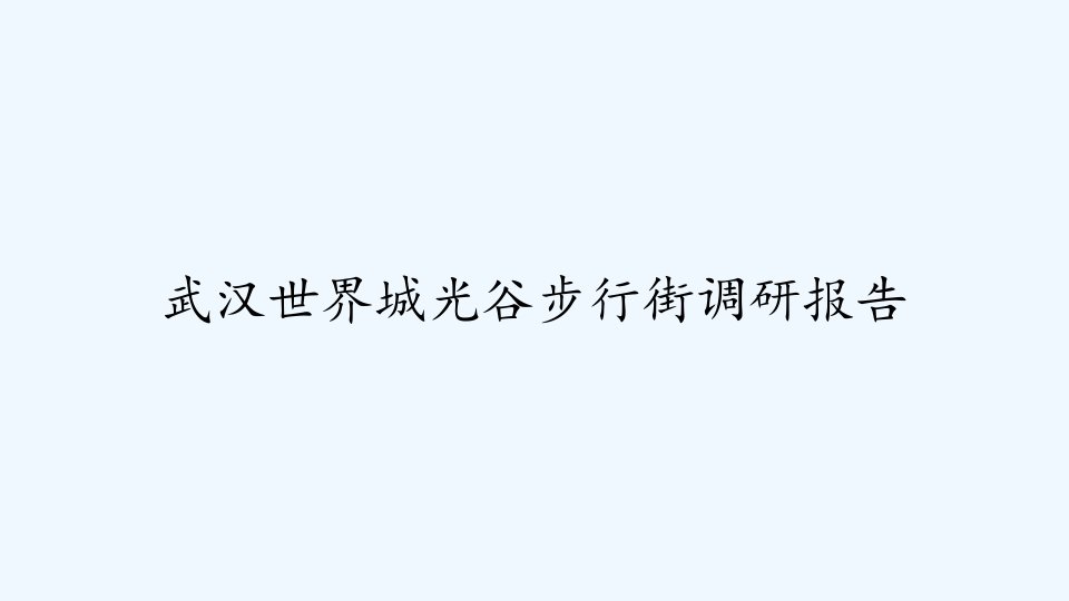 武汉世界城光谷步行街调研报告