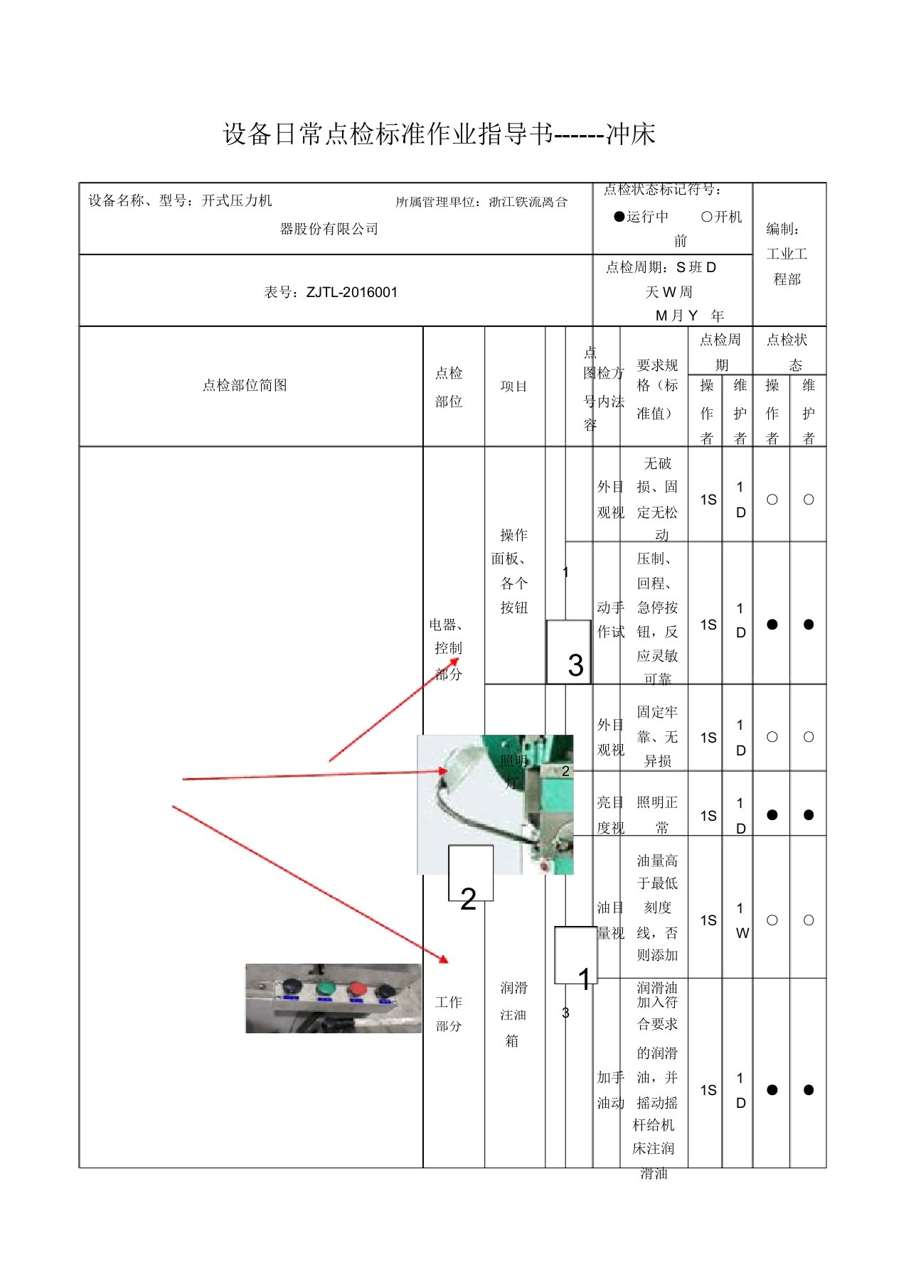 设备日常点检标准作业的指导书