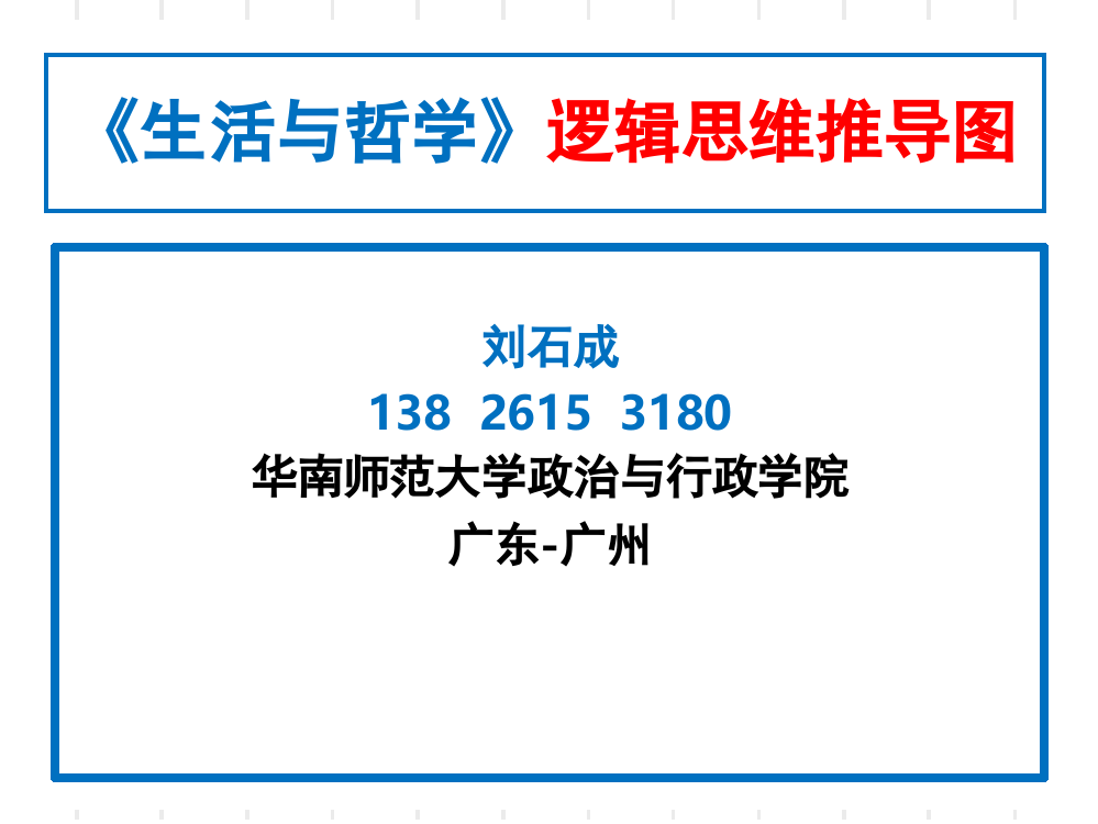 《生活与哲学》逻辑思维推导图刘石成