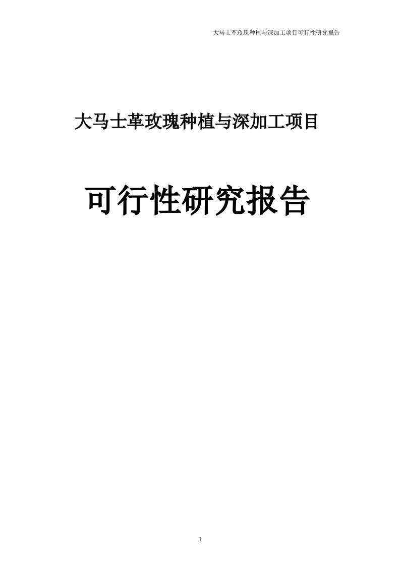 大马士革玫瑰种植与深加工建设项目可行性研究报告