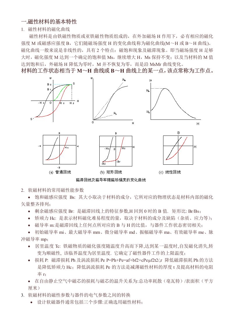 磁性材料的基本特性