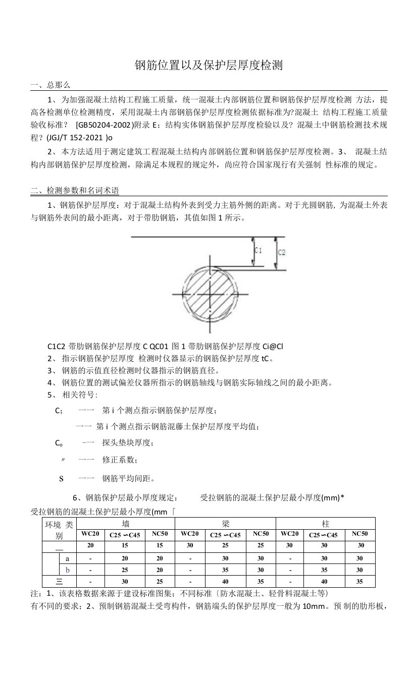 钢筋保护层厚度检测