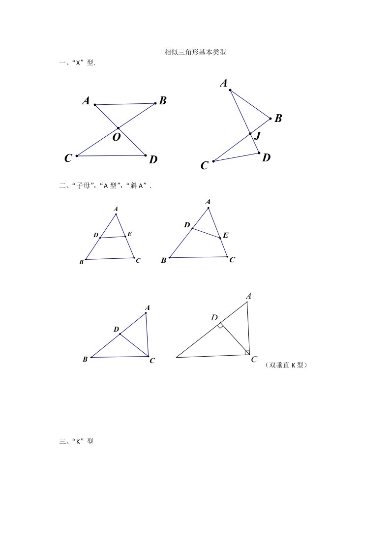 相似三角形基本类型