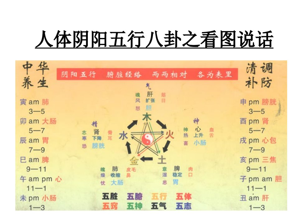 人体阴阳五行八卦之看图说话