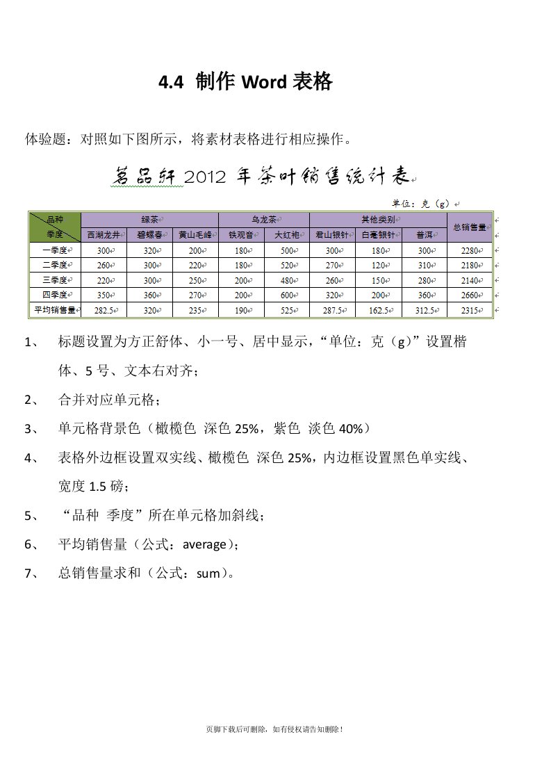 最新版制作word表格