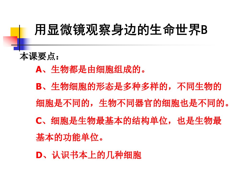 教科版小学科学六年级下册第一单元《用显微镜观察身边的生命世界》之二