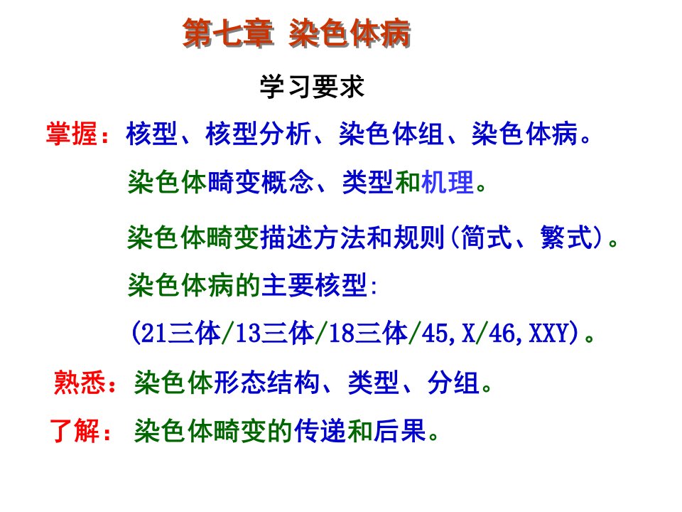 医学遗传学章染色体病