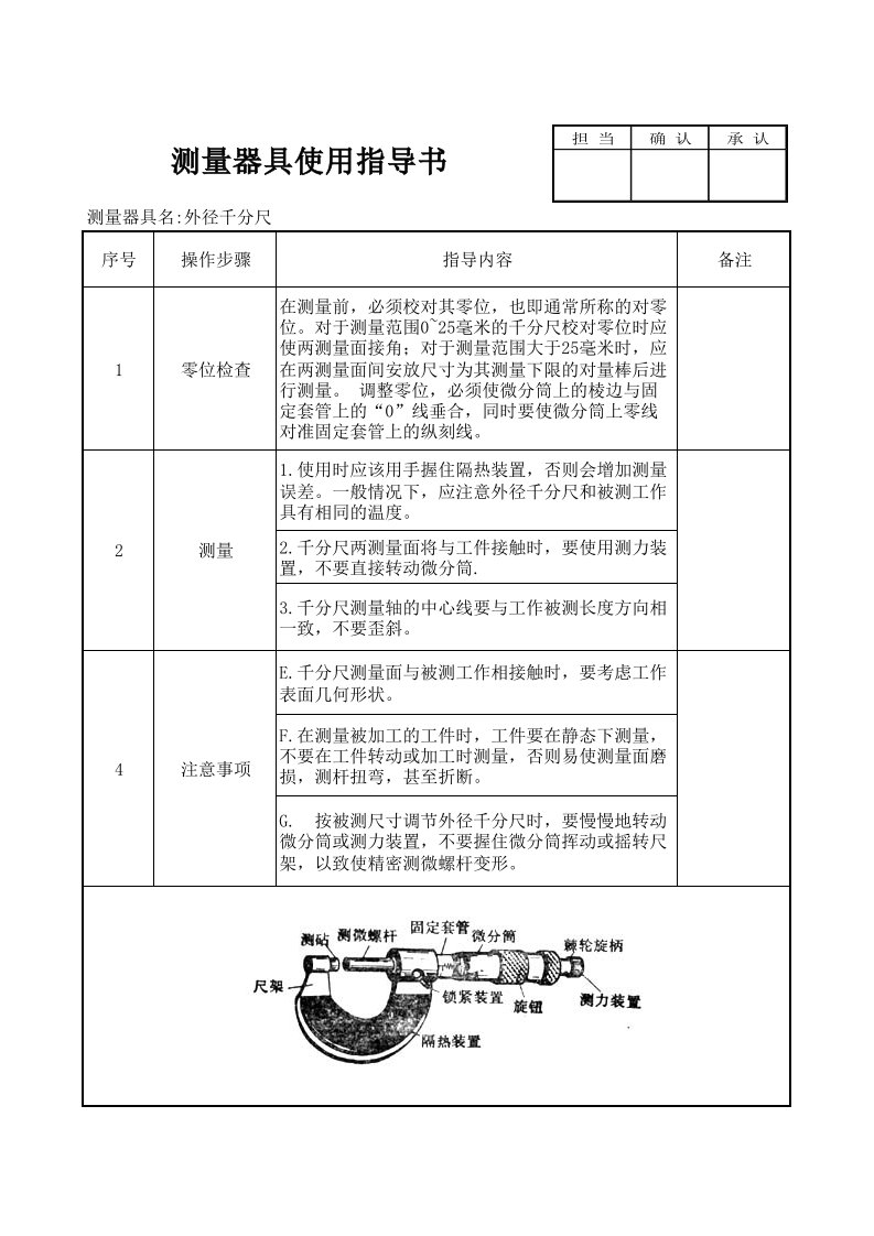 测量器具使用指导书