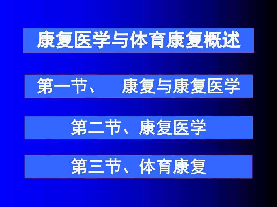 康复医学与体育康复概述