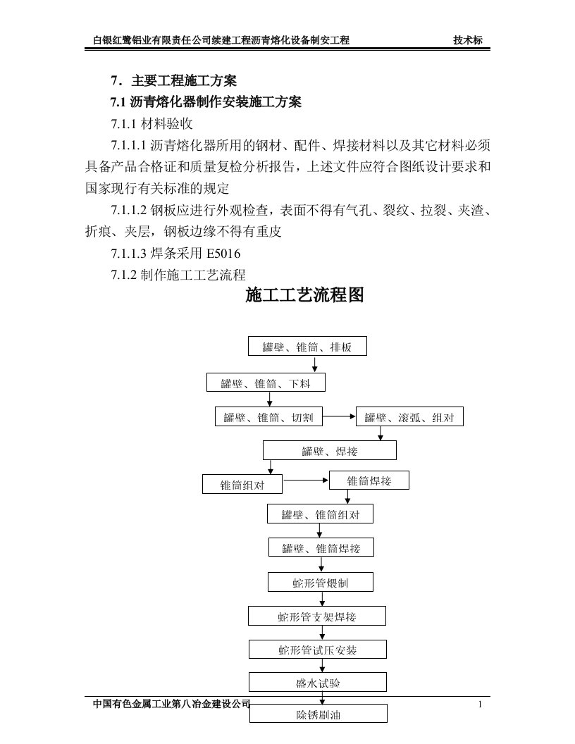 沥青熔化项目工程施工组织设计