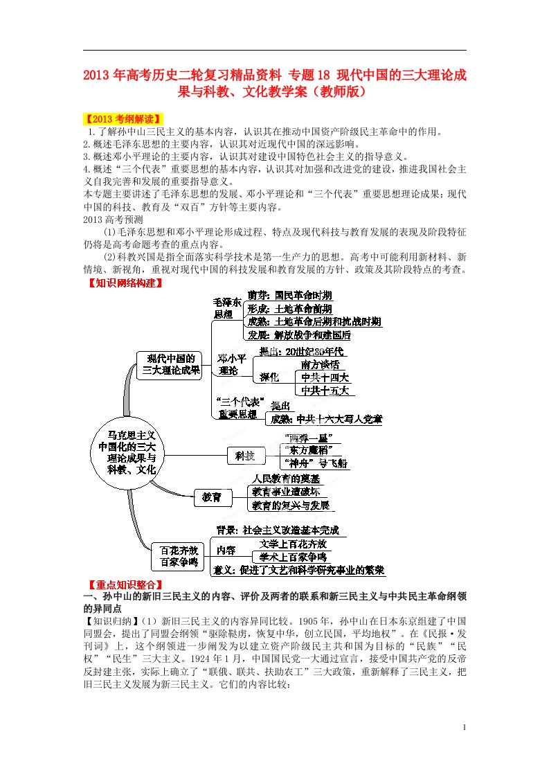 高考历史二轮复习精品资料