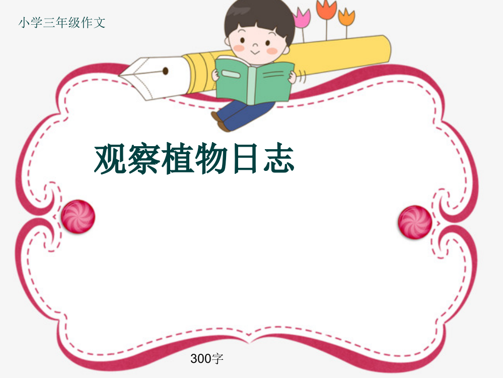 小学三年级作文《观察植物日记》300字(共13PPT)名师公开课获奖课件百校联赛一等奖课件