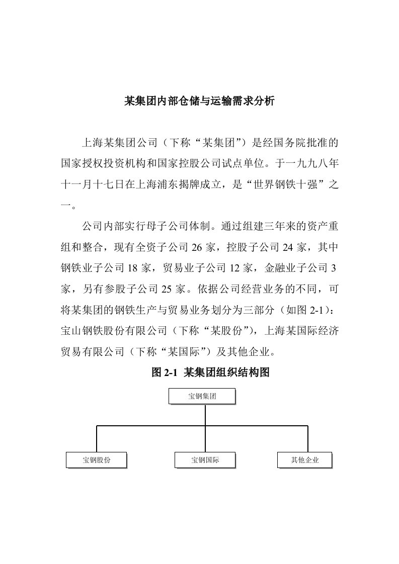 集团内部仓储与运输需求分析报告[001]