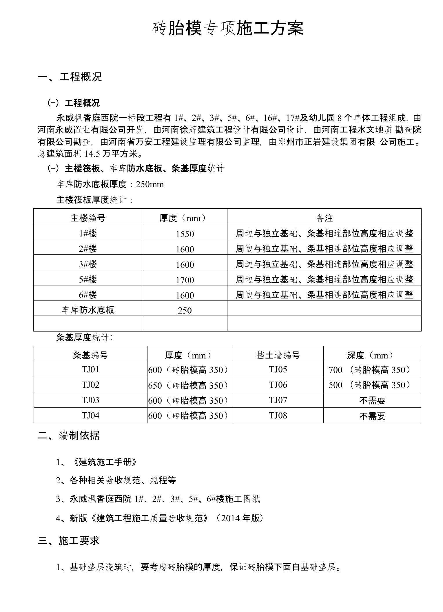 砖胎膜施工方案