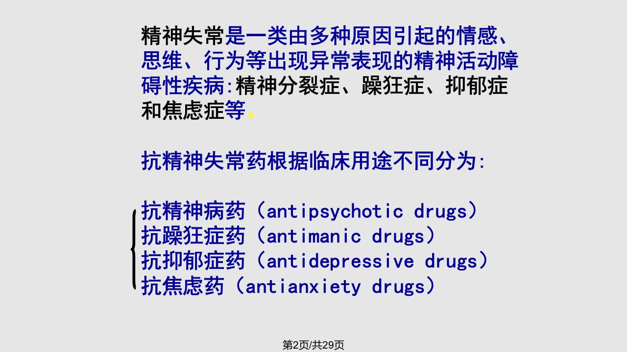 药理学第十三章抗精神失常药