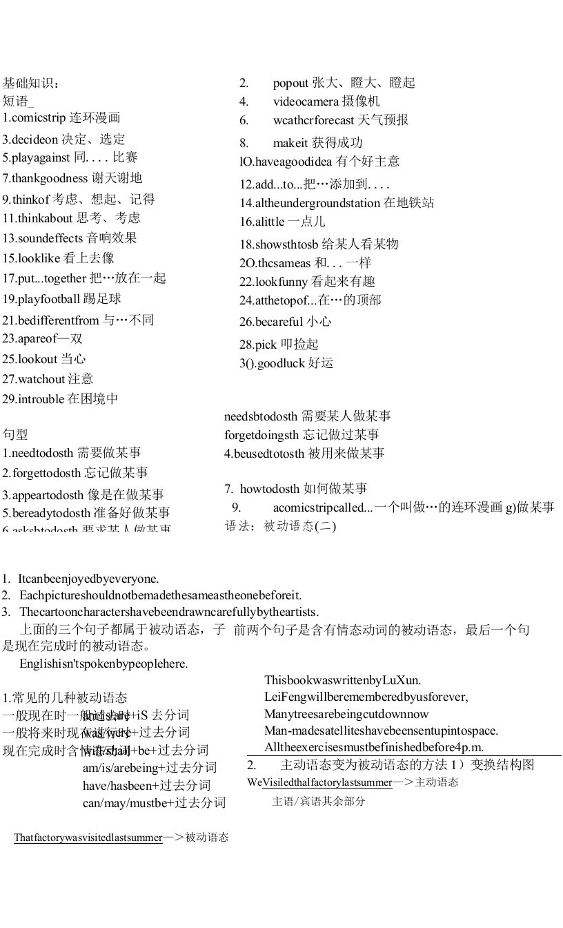 沪教牛津版八年级下Unit4讲解与练习