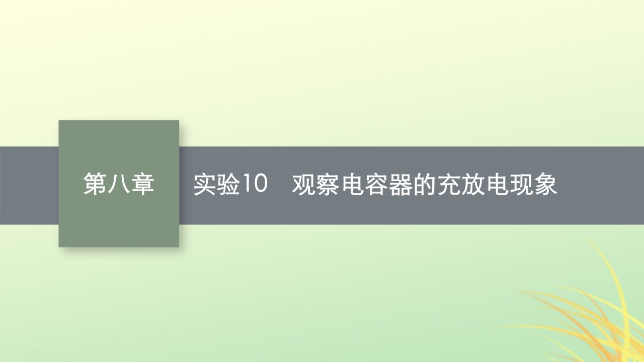 适用于新高考新教材广西专版2024届高考物理一轮总复习第8章静电场实验10观察电容器的充放电现象课件