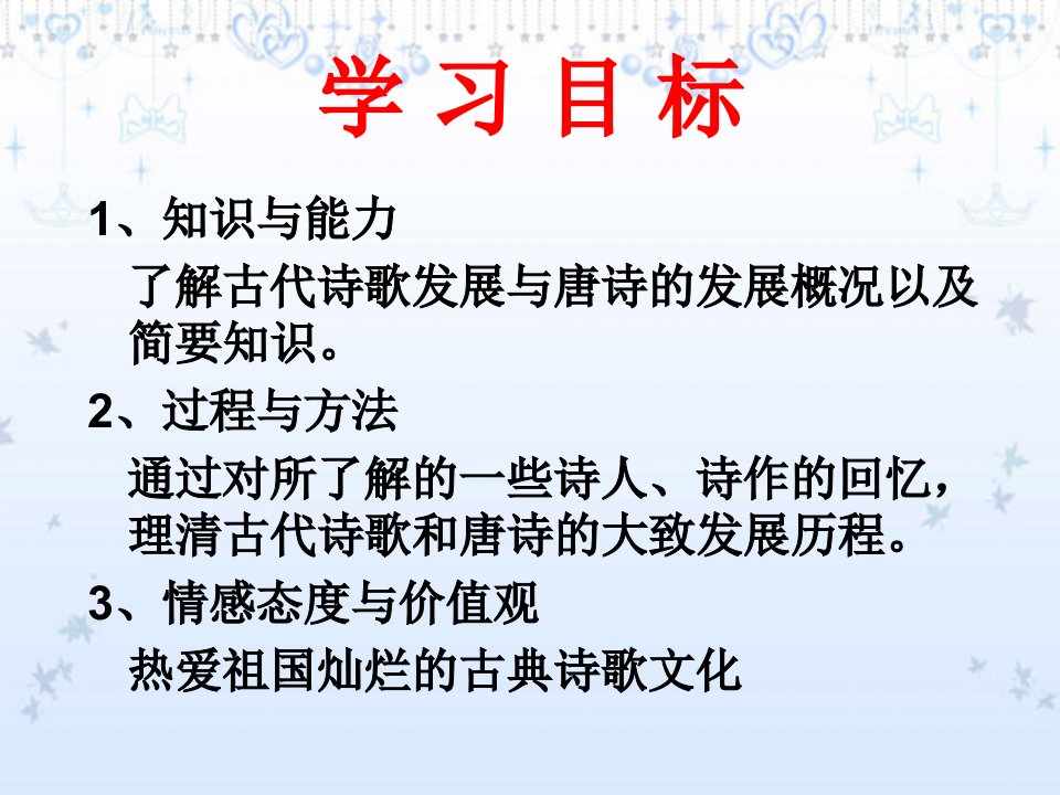 唐诗宋词鉴赏起始课唐代诗歌发展概况ppt实用课件