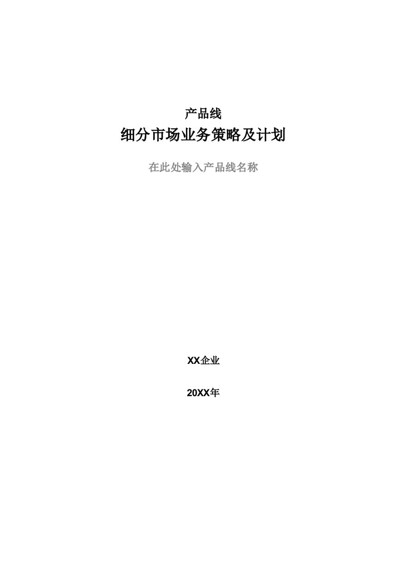 2021年细分市场业务专项计划书