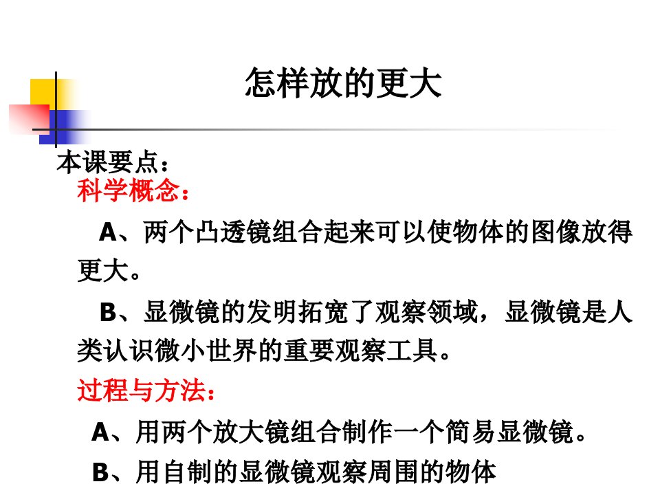 教科版小学科学六年级下册第一单元《怎样放的更大》