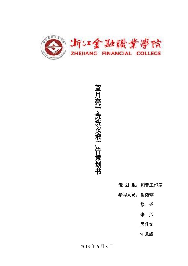 蓝月亮手洗洗衣液广告策划方案资料