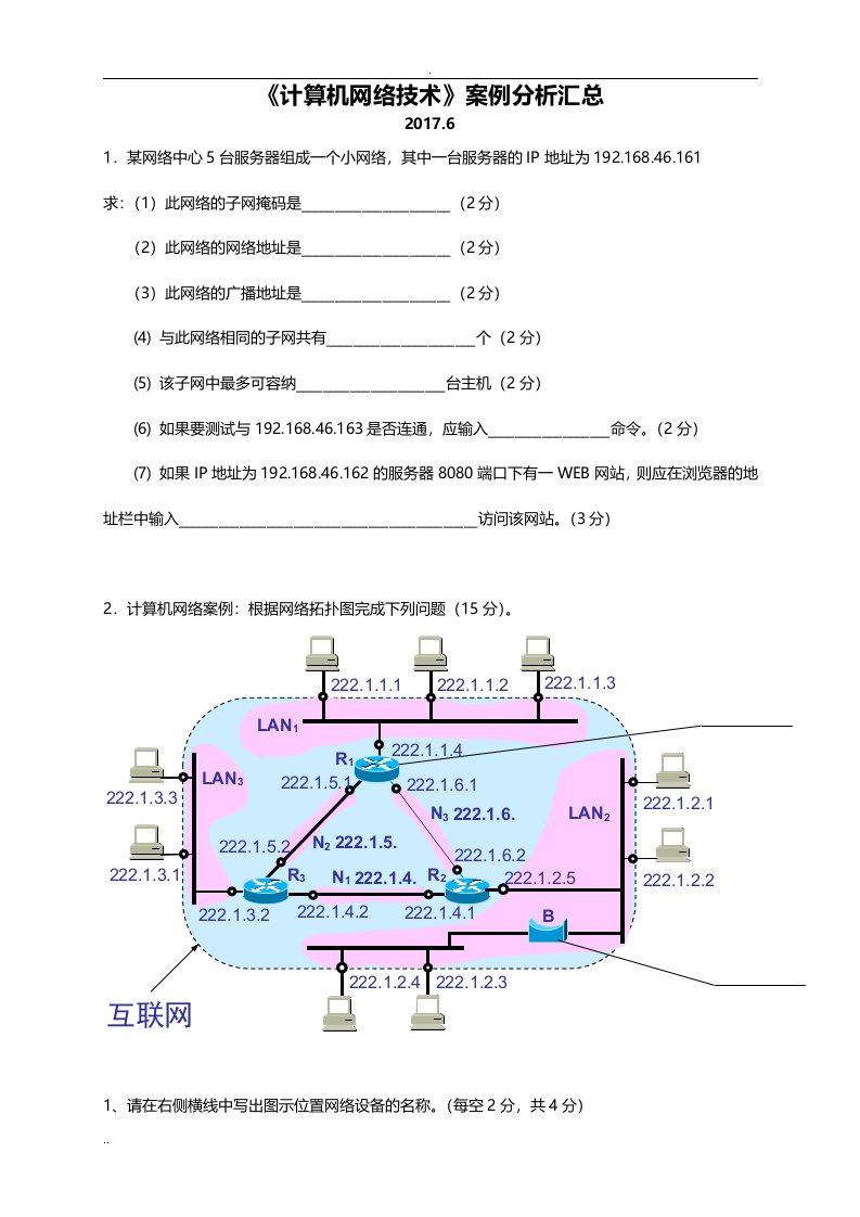 网络案例分析汇总