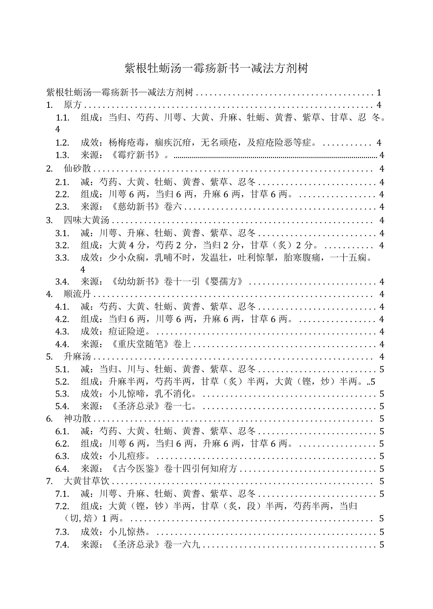 紫根牡蛎汤_霉疠新书_减法方剂树