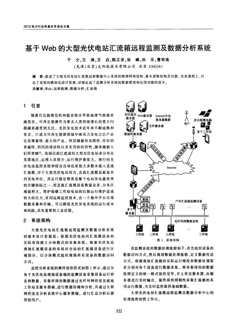 基于Web大型光伏电站汇流箱远程监测及数据分析系统