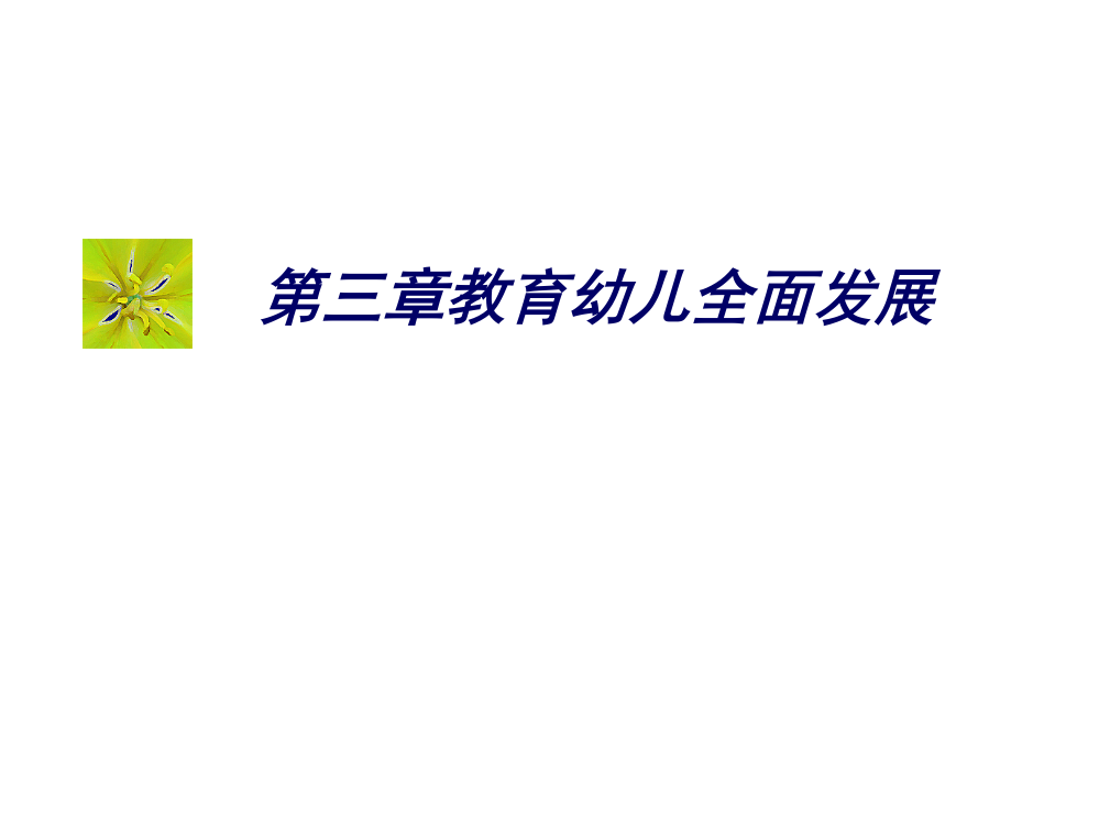 第三章幼儿园全面发展教育