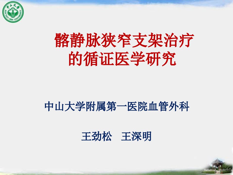 髂静脉狭窄支架治疗的循证医学研究